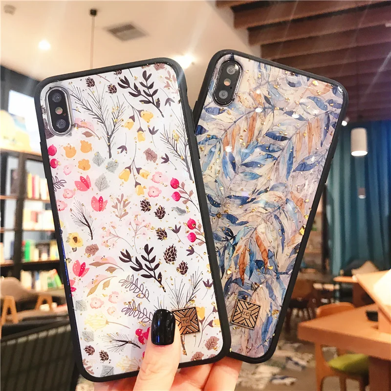 Сусального золота блестящий чехол для телефона iphone 11 Pro max X XR XS MAX 6 7 8 плюс Чехол из