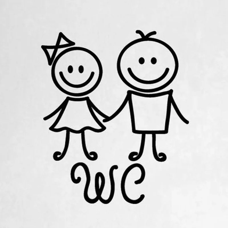 Мультяшная наклейка унитаза искусство Виниловая на стену человеческой куклы |