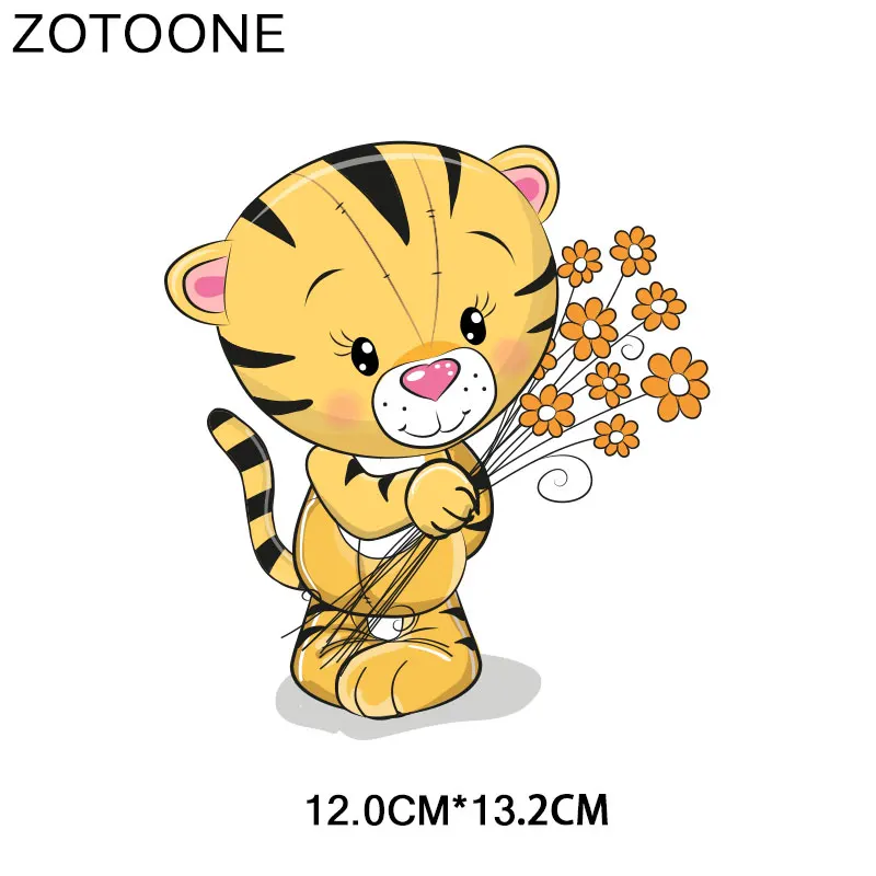 ZOTOONE патчи с утюгом для пары тигров теплопередача одежды DIY буквы цветок патч
