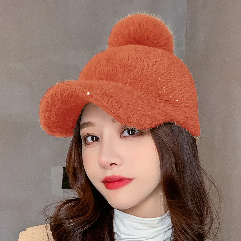 202The new fashion brand high-quality wool baseball cap thick warm solid color ball cap hat men's and women's hat wholesale cap.