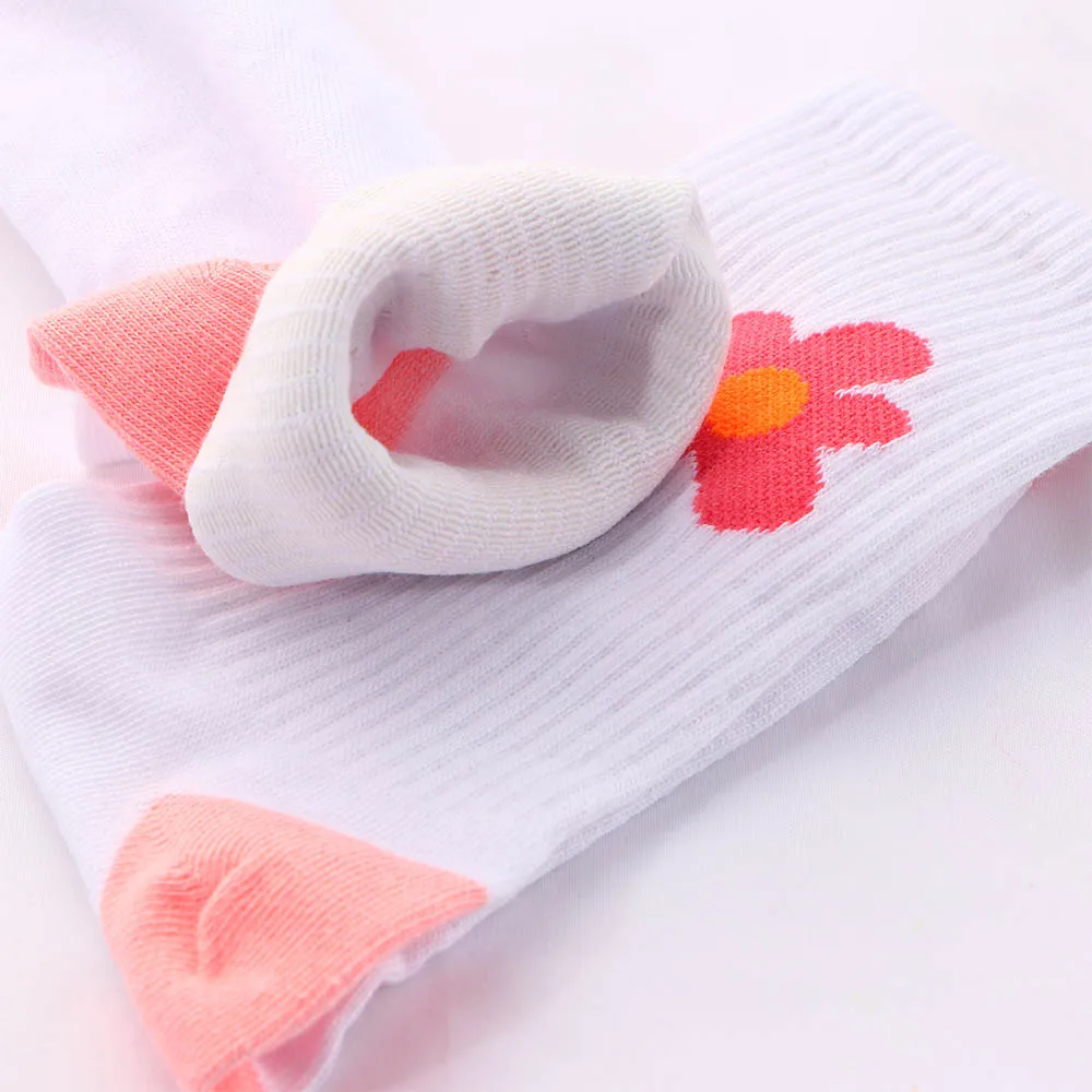 Fashion Women Socks Beauty Flower Golf Middle Tube Socks Ladies Harajuku Socks Sweet Girls Soft Cotton Breathable Socks New Hot