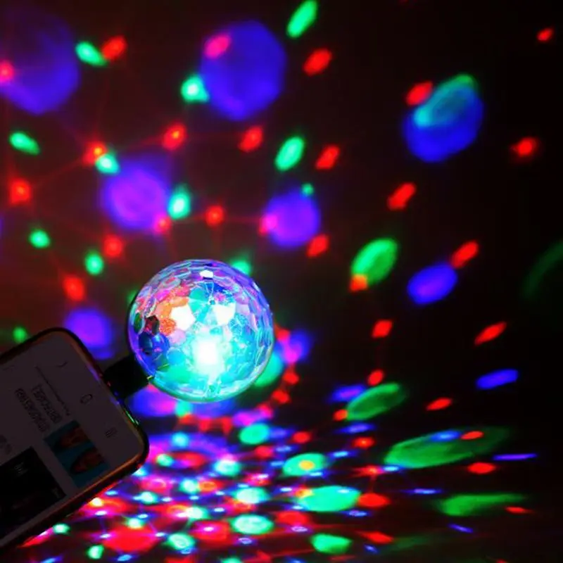 Автомобильный магический шар USB светильник par DJ RGB мини красочная музыкальная