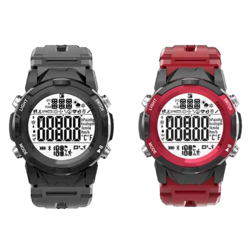 

Lenovo 2 шт. C2 Смарт-часы фитнес-трекер пульсометр Bluetooth Смарт-часы для Android IOS Телефон, красный и черный