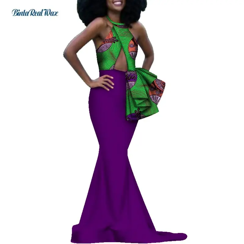 Платье женское с Африканским принтом пикантное ДРАПИРОВАННОЕ длинное