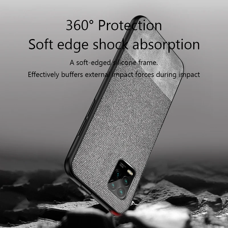 

For Xiaomi Mi 10 Lite Case Cloth Fabric Silicone Soft Edge Protect Shockproof Back Cover For Xiaomi Mi 10 Pro Note 10 Case Funda
