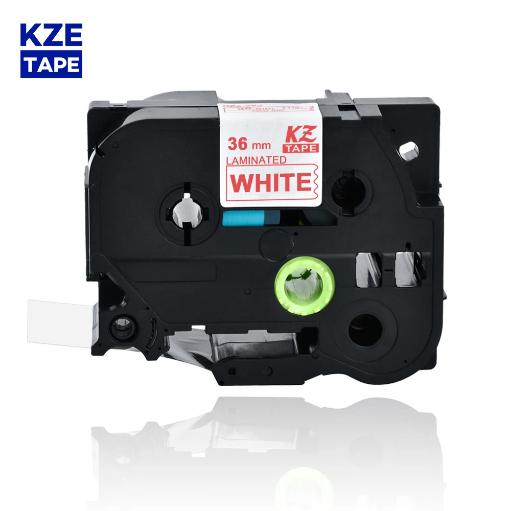 Kze 36mm 262 Red on White Laminated Label Tape Cassette label ribbon tape Compatible Brothe Tze-262 tz262 tze262 for P-touch PT - купить по