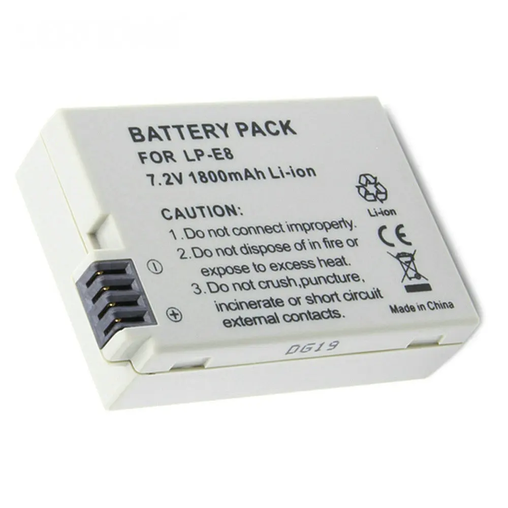 LP E8 1800 мАч для Canon Батарея 600D 550D 650D 700D X4 X5 X6i X7i T2i T3i T4i T5i батарея камеры DSLR фотостудия