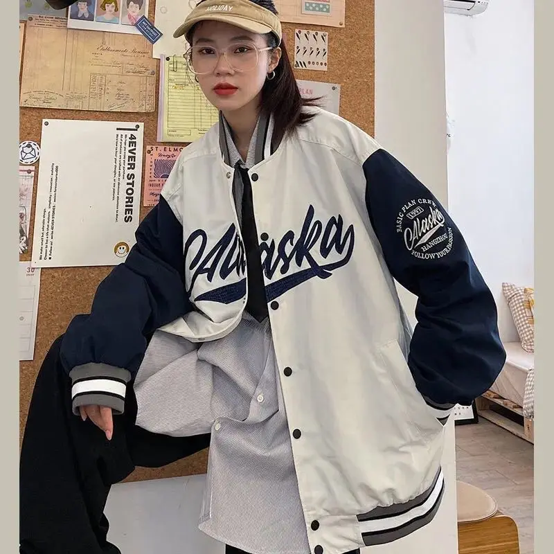 

2021 Spring New Color Matching Baseball Uniform Temperament Comfortable High Street Student Campus Style All-match Jacket