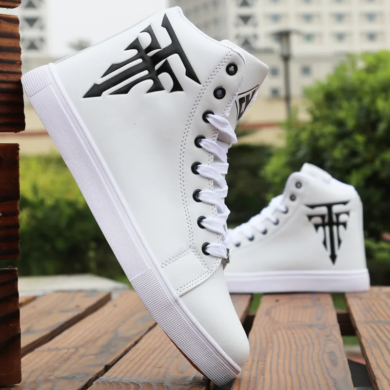 

Retro White Men's Sneaker Trend High Top Platform Shoes Men 2021 Autumn Designer Vulcanized Shoes Elegant Brand Sneakers Male