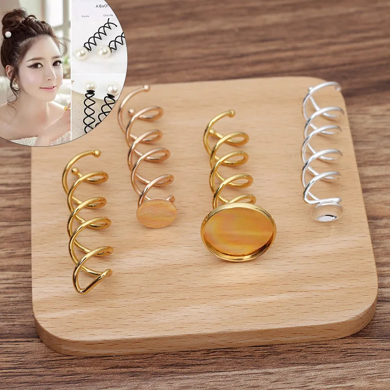 Заколка для волос с кабошоном 10 шт |