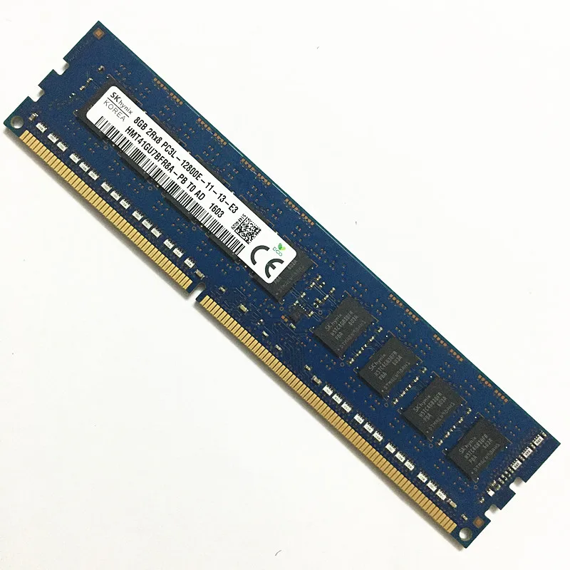 

SK hynix DDR3 ECC RAM 8gb 1600MHz UDIMM 240PIN 8GB 2Rx8 PC3L-12800E-11-13-E3 настольная Серверная память 1,35 V