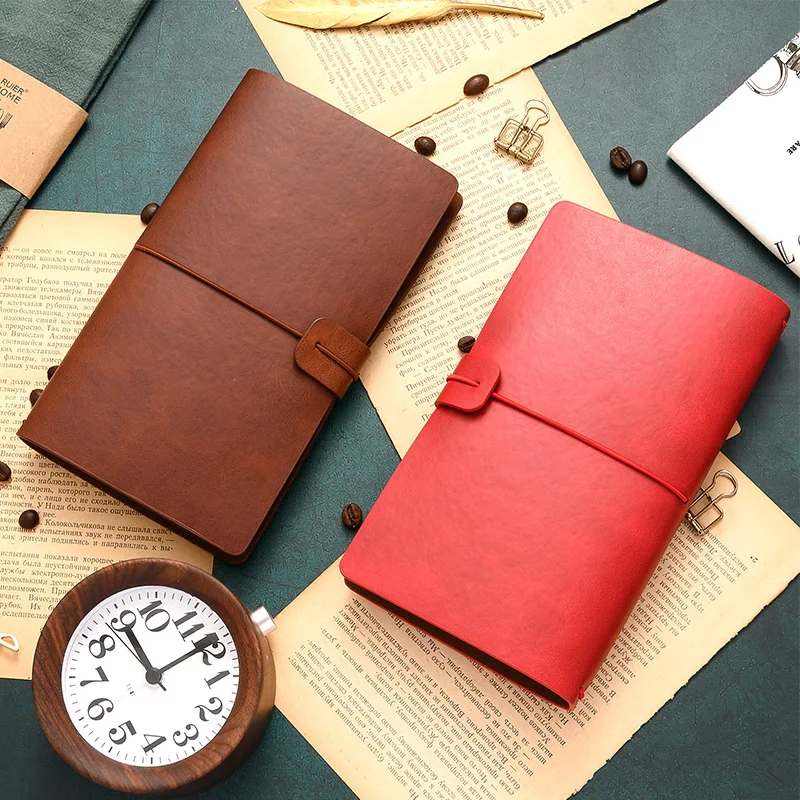 

A6 Retro Notebook Diary Notepad Vintage PU Leather Notebook Replaceable Stationery Gift Traveler's Diary Planner Dropshipping
