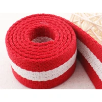 1 5 red white striped cotton webbing heavy weight belt bag purse canvas handbag handle totes tape webbing tote straps 38mm