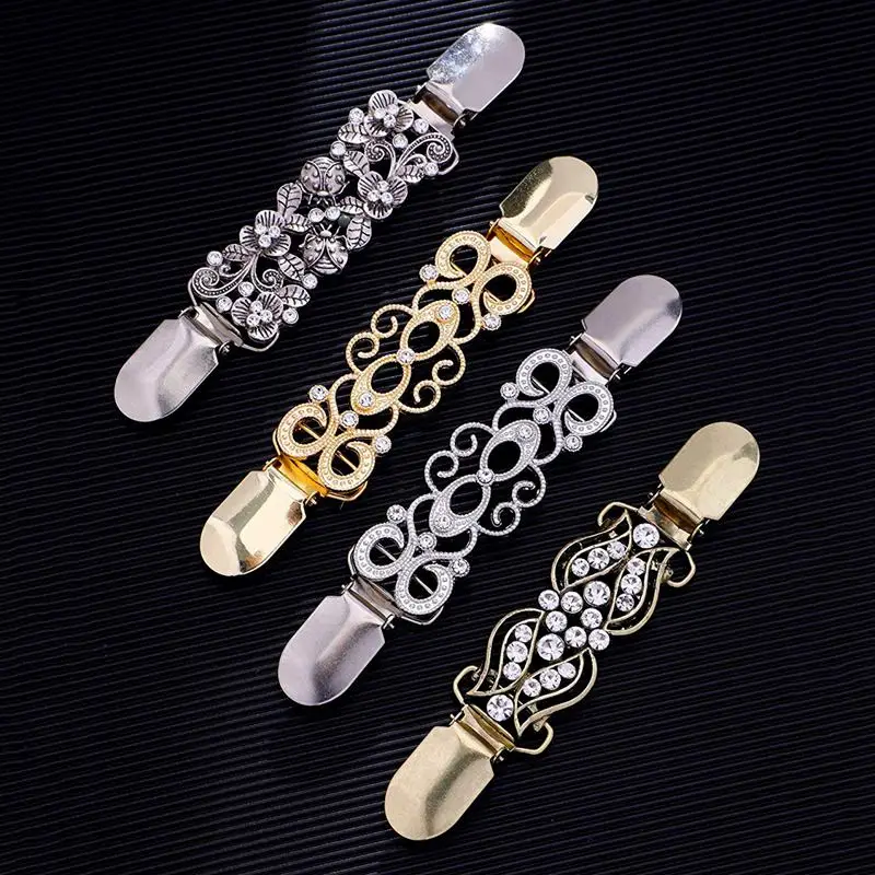 4 шт. винтажный свитер зажим для шали платья кардиган воротник цветочный узор