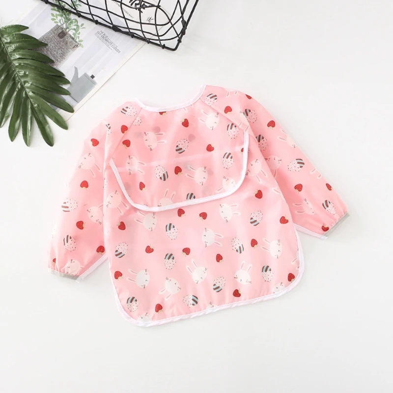 

Baby Kids Toddler Long Sleeve Scarf Waterproof Art Smock Feeding Bib Apron Pocket Infant Boys Girls Burp Cloth