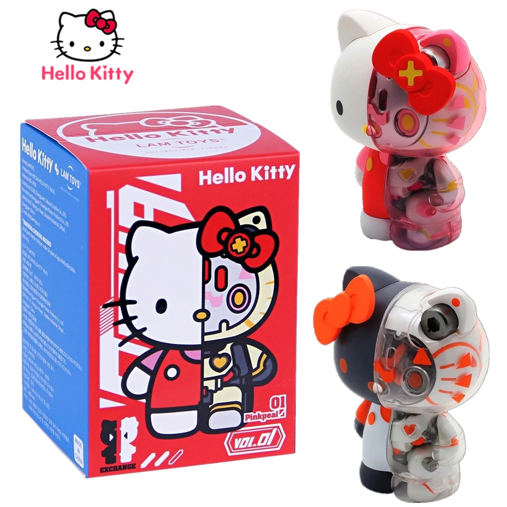 

Hello Kitty Blind Box Figure Toys Sanrio KT Cat Semi-mechanical Figurine Model Collectible Dolls For Girl Christmas Gifts Toy