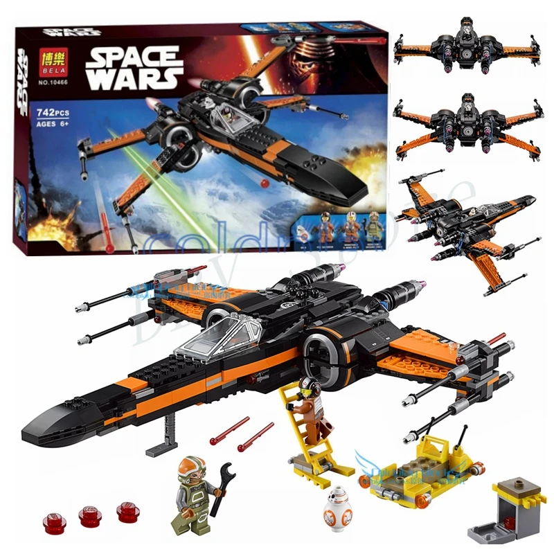 Новые наборы Звездных войн кирпичи Poe X wing строительные блоки Lepinblocks 05004 Звездные
