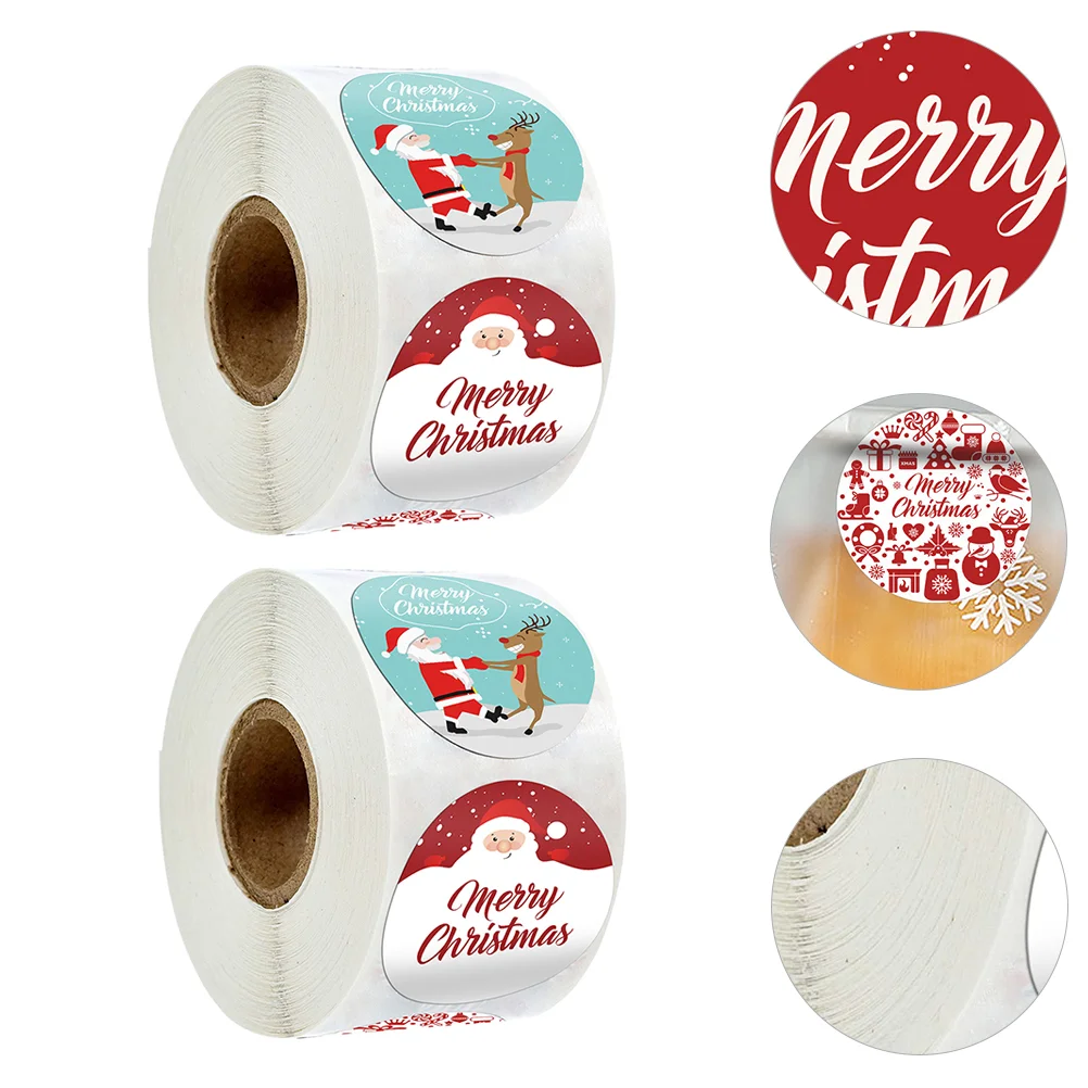 2 рулона рождественских этикеток наклейки подарочные этикетки самоклеящиеся |
