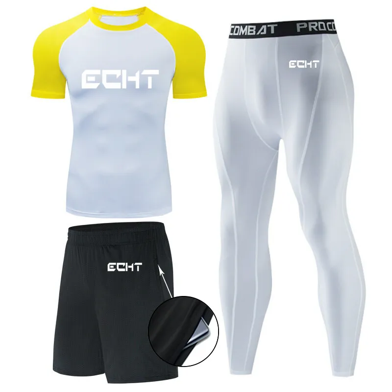 

MMA Compression Men's Long-Sleeved Sports Suit Quick-Drying Running Leggings Sports Jogging Training Gym Fitness Sportswear Suit