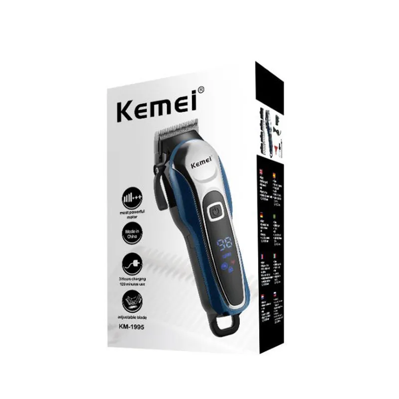 

Kemei hair clipper KM-1995 wireless rechargeable professional electric clipper electric hair clipper LCD display