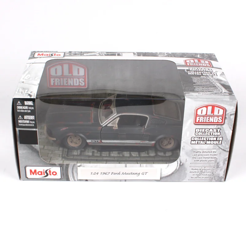 1:24 1967 FORD Mustang GT литой модельный автомобиль игрушка, Коллекционная модель автомобиля