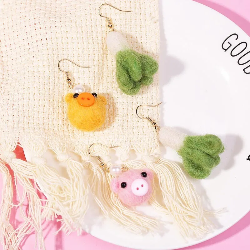 2021 Специальное предложение серьги в Корейском стиле виде животных шерстяные