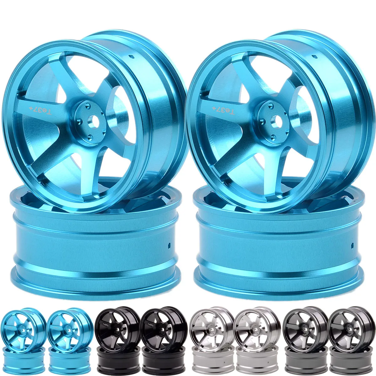 Колесный обод 4P АЛЮМИНИЕВЫЙ на 6 спиц для RC 1/10 On Road 1052 Drift Sakura HSP Tamiya|6 spoke rims|rc rimsaluminum