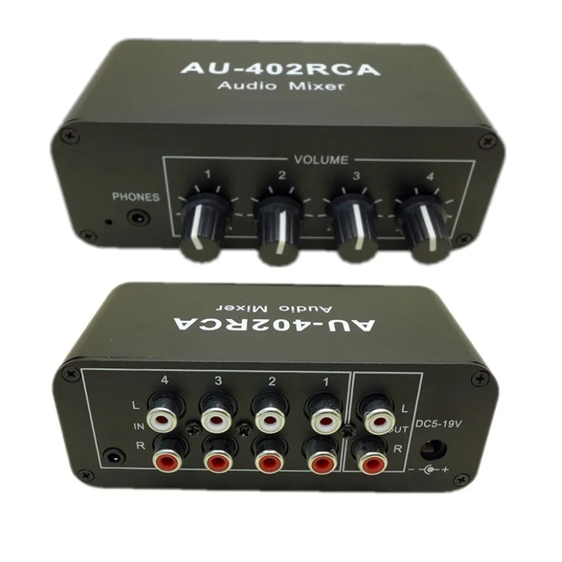 4 входа 2 выхода 12 в стерео аудио смешанный дистрибьютор сигнала переключатель RCA