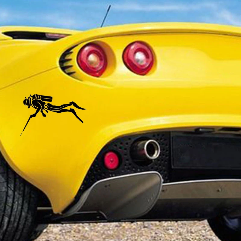 15.3*9.6CM Fashion Of Underwater Diving Stickers Reflective Waterproof Spears Hunting Fish Decals | Car