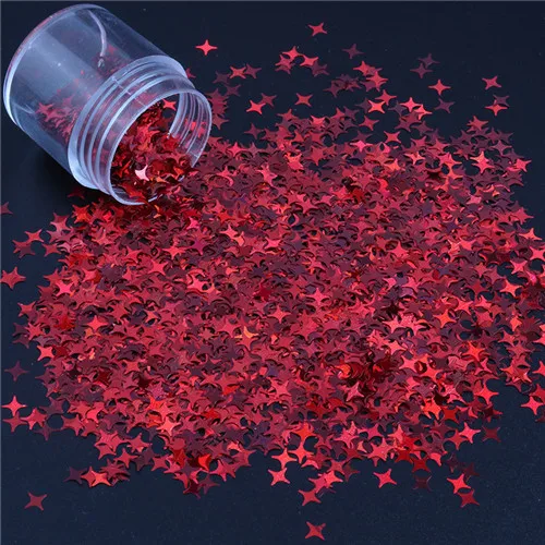 laser red 8 г Экологичные ПЭТ ультратонкие 4 мм звезда блестка для ногтей смешанные голографические лазерные серебряные блестящие пайетки для рукоделия украшения ногтей - Цвет: laser red