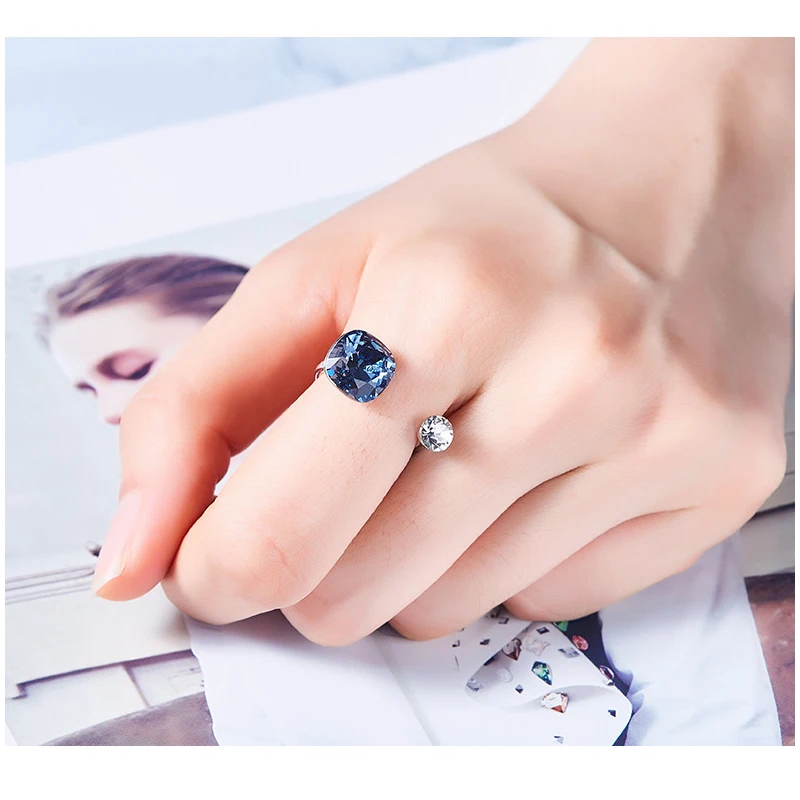 Женское Открытое кольцо с кристаллами Сваровски в вечерние ле бижутерия |