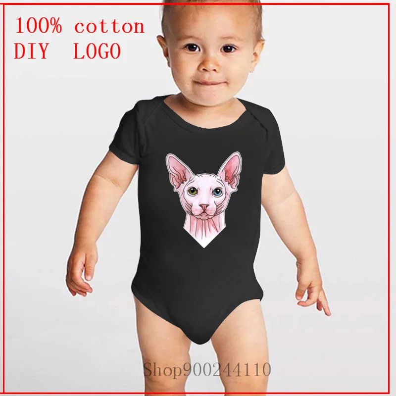 

Sphynx cat portrait Bodysuit Baby Short Sleeved Newborn One-Pieces Summer Unisex Jumpsuit Ropa de bebe Infant Short Sleeve