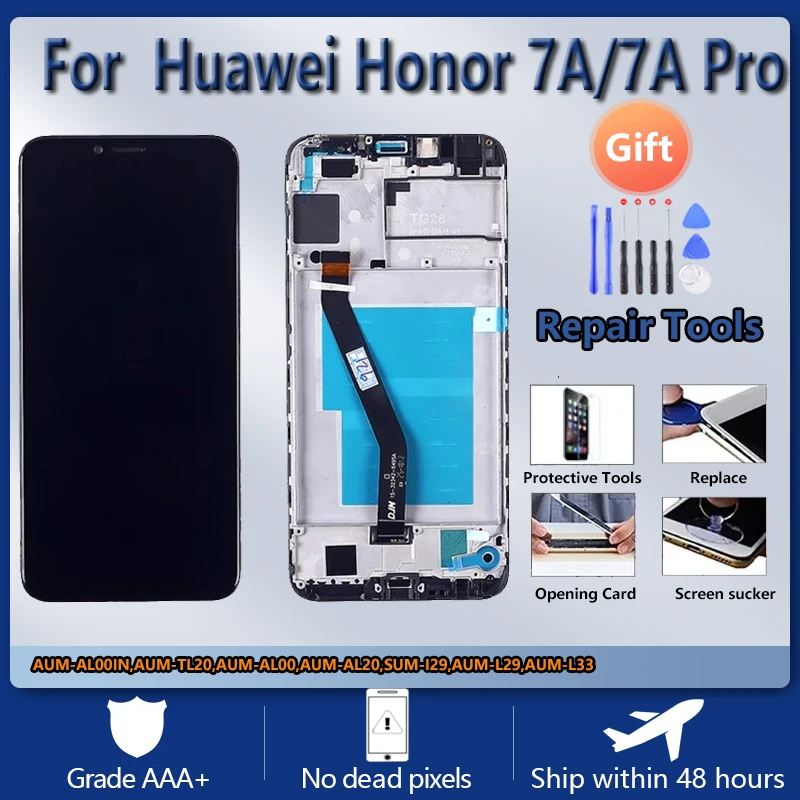 

For Huawei Honor 7A Honor 7A Pro AUM-AL00IN TL20 AL00 AL20 l29 L29 L33 LCD screen assembly with front case touch glass