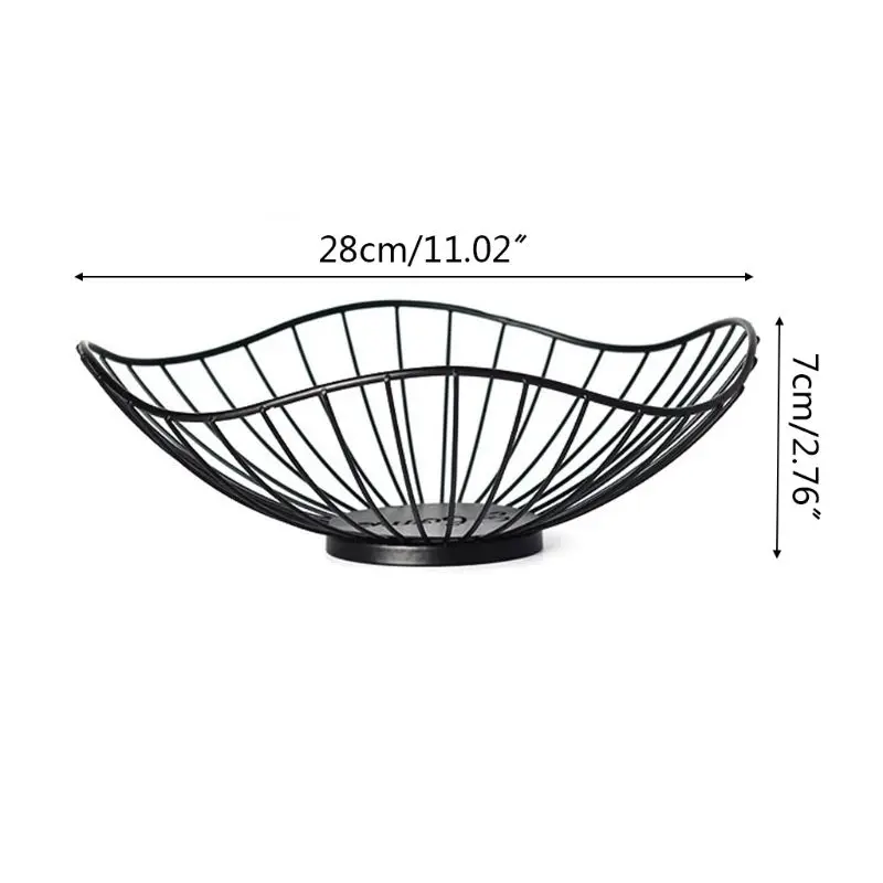 

2021 New Creative Iron Fruit Bowl Countertop Storage Basket for Snacks Fruit Vegetables Decorative Dish