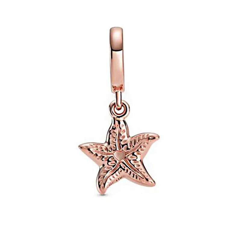 CodeMonkey 100% Real 925 Sterling Silver Tropical Starfish Charms Beads Fit Original Bracelet &amp Dangle Pendant Jewelry CMS1558 |