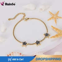 rainso fashion stainless steel bracelet for women with magnet trendy 4in1 health care bangles bracelets viking girl jewelry