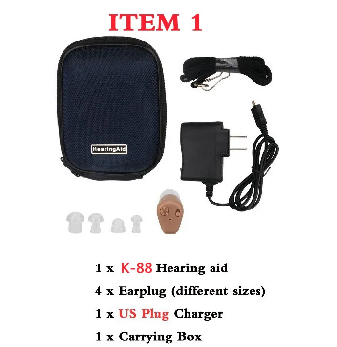 K-88 US plug K-88 K-80 слуховой аппарат Невидимый усилитель звука Регулируемый объем перезаряжаемый беспроводной слуховой аппарат для пожилых глухих - Цвет: K-88 US plug