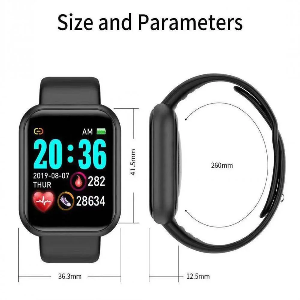 

2021 Electronic Watch Blood Pressure Monitor Women Men Kids Smart Clock D20 Waterproof Sport Wristband Clock Add headset