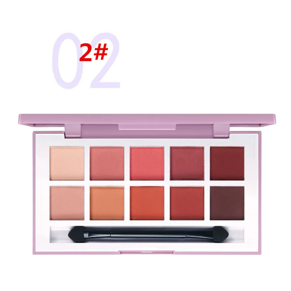 Тени для век 10 цветов Палетка Гламурная дымчатые цветные тени мерцающие