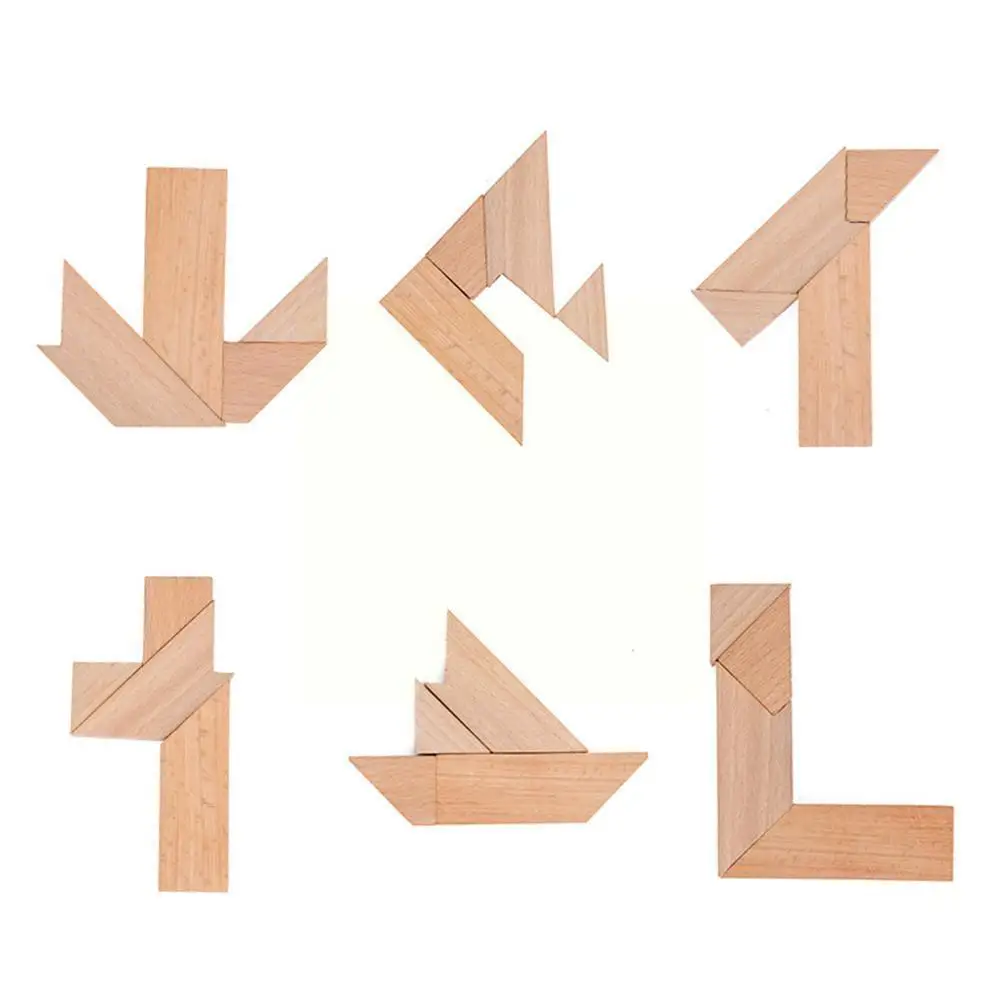 

Beech Wood Ever-changing T-character Puzzle Four-piece Intelligence Toy Education Jigsaw Educational Classical Puzzle X4M2