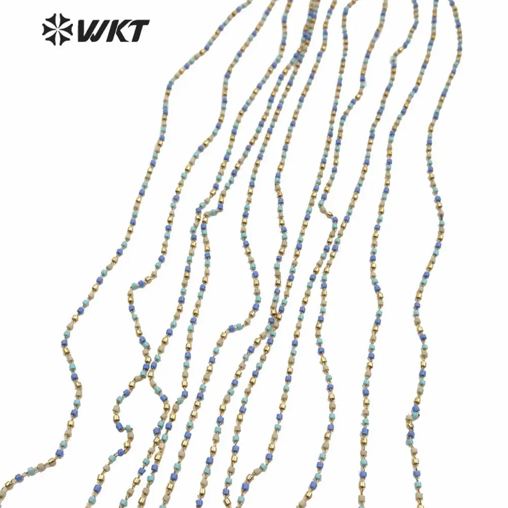 

WT-RBC159 WKT, хит продаж, ювелирная цепочка из бисера, медная цепочка разных цветов с позолоченным покрытием, японская Цепочка Из Бисера Миюки