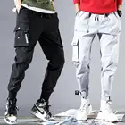 Для мужчин в стиле хип-хоп с поясом брюки карго S-XXXL в стиле пэчворк комбинезоны Японская уличная одежда Спортивные штаны Для мужчин дизайнерские штаны-шаровары