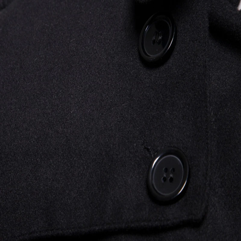 

Europe and America Long Wool & Blends Coat Men Autumn Winter Double Breasted Windbreaker Jacket Men Brand Pea Coat US Size XXL