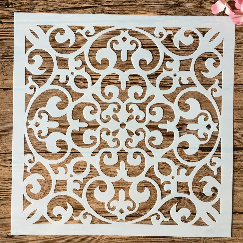 30*30 см большой мандалы окно цветочный DIY многослойные трафареты настенная