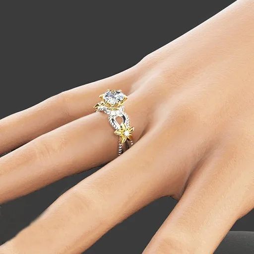 Желтый драгоценный камень роза Подсолнух полый дизайн женское очаровательное