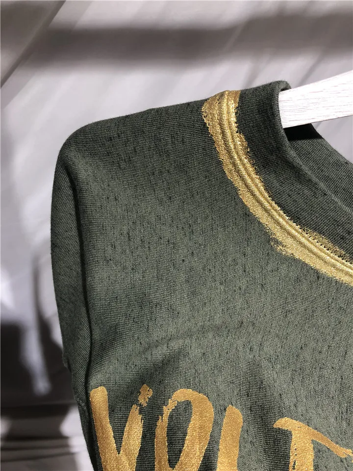 

Women's Graffiti Letters Print Sweatshirts Loose Slit Long Sleeve O-neck Autumn Fashion Tops Female Pullover 2020