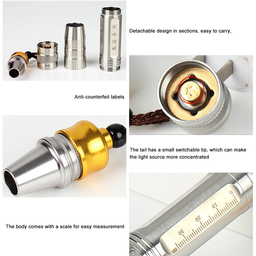 

LED UV Flashlight Jade/Gemstone/Jewelry Identification Portable Flashlight White/Yellow/Purple 3-in-1 Light Colors