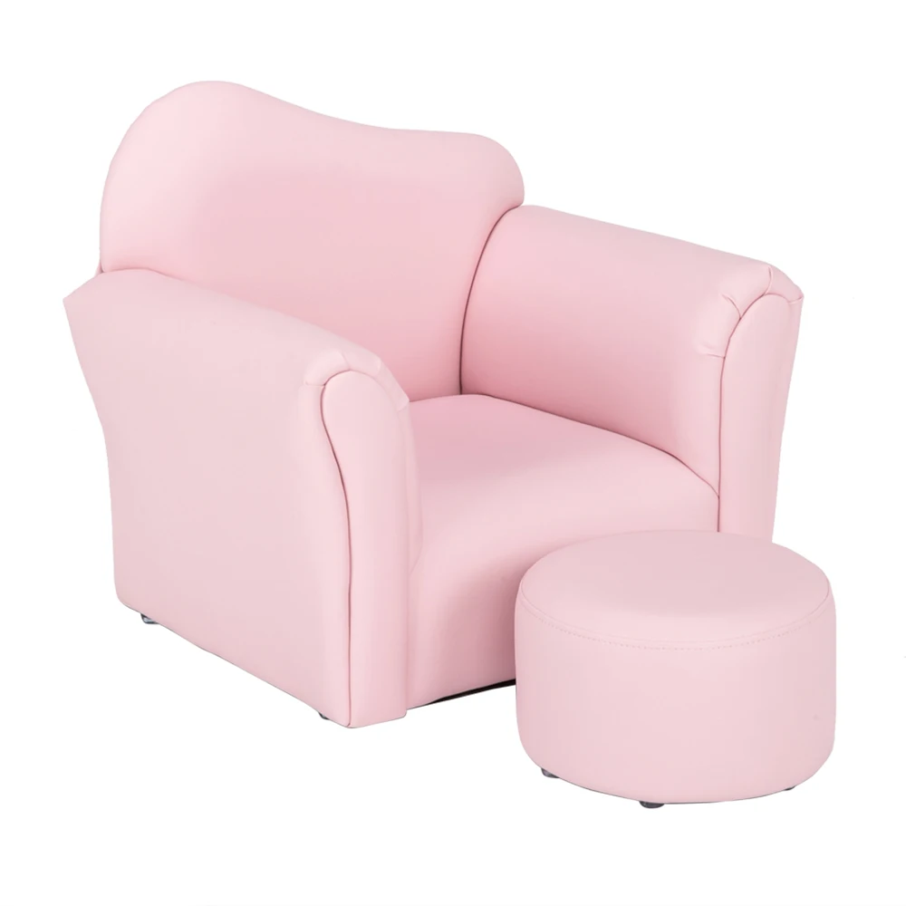 

Baby Girls Gift Princess Pink Chair Children Single Sofa Bent Back Kid's Couch With Pedal for Watch Movies,Play Games,Read Books