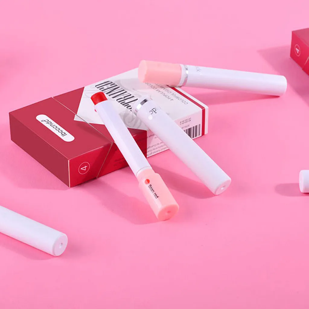 IBCCCNDC Matte Cigarette Lipstick Pack Set 4 Colors Lip Stick Long Lasting Waterproof Matt Lip Stick Tube Nude Red Lips Makeup