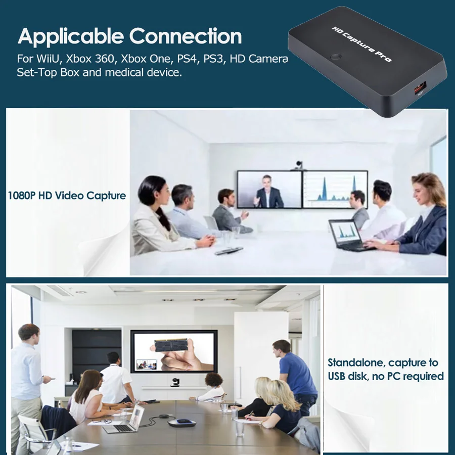 

NEW HD Video Capture Pro 1080P Game Video Recorder USB Playback Capture Card with Remote Control For Xbox 360 PS4 TV Set-Top Box